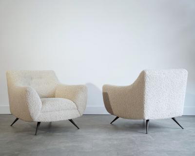 Henry P Glass Lounge Chairs by Henry Glass in Oatmeal Boucl C 1950s