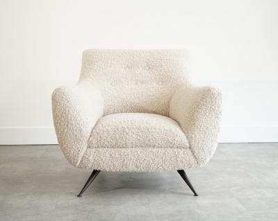 Henry P Glass Lounge Chairs by Henry Glass in Oatmeal Boucl C 1950s