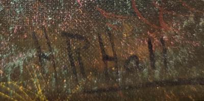 Henry Robinson Hall 19C Oil on Canvas of Highland Rovers at Loch Earn by HR Hall