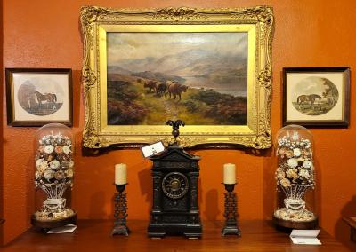 Henry Robinson Hall 19C Oil on Canvas of Highland Rovers at Loch Earn by HR Hall