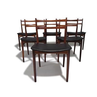 Henry Rosengren Hansen 6 Mid century Rosengren Hansen Rosewood Danish Dining Chairs