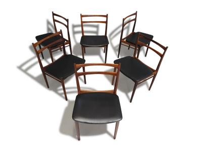 Henry Rosengren Hansen 6 Mid century Rosengren Hansen Rosewood Danish Dining Chairs