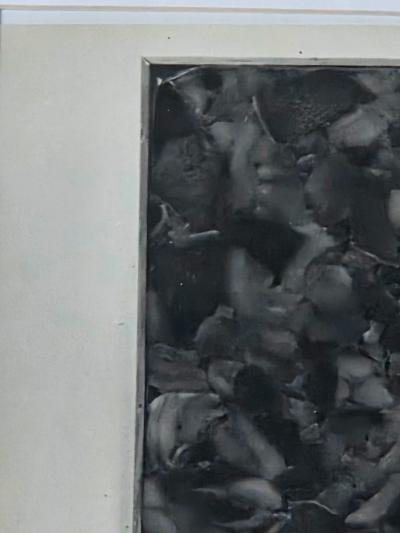 Henry Rox Art Critic Standing Before Monumental Framed Post War Abstraction 