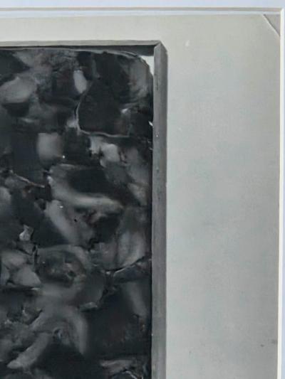 Henry Rox Art Critic Standing Before Monumental Framed Post War Abstraction 