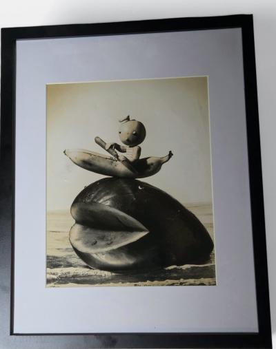 Henry Rox Banana Canoe on Watermelon Whale Vintage Silver Print c 1944