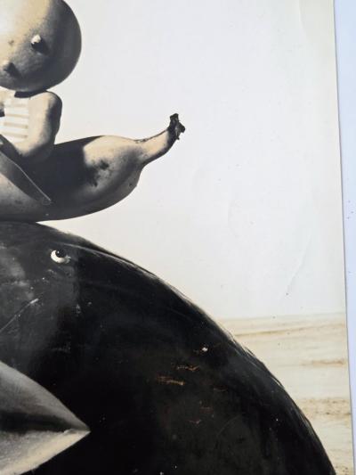 Henry Rox Banana Canoe on Watermelon Whale Vintage Silver Print c 1944