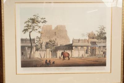 Henry Salt Engravings Of Pagoda At Ramisseran Ruins Of The Port