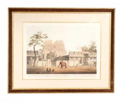 Henry Salt Engravings Of Pagoda At Ramisseran Ruins Of The Port