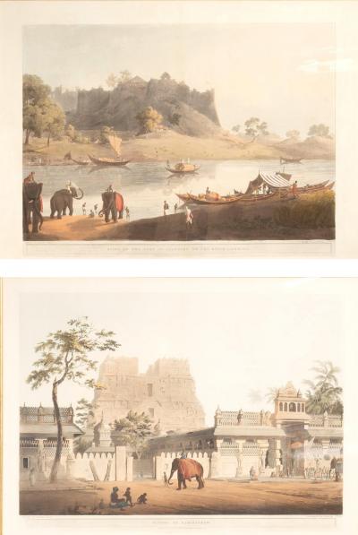 Henry Salt Engravings Of Pagoda At Ramisseran Ruins Of The Port