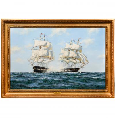 Henry Scott Sea Battle Shannon engaging Chesapeake 1813 Henry Scott R S A 
