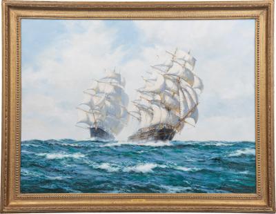 Henry Scott Tea clipper Taeping closing on Ariel by Henry Scott FRSA