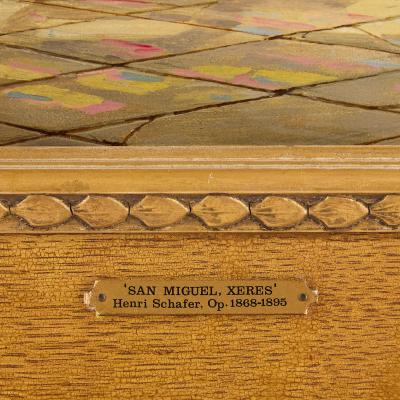 Henry Thomas Schafer Antique oil painting of a church interior by Henry Thomas Schafer