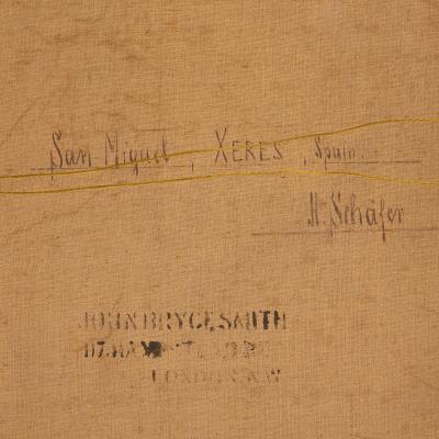 Henry Thomas Schafer Antique oil painting of a church interior by Henry Thomas Schafer