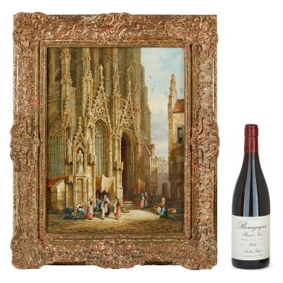 Henry Thomas Schafer Pair of Gothic Architectural Street Scenes by H T Schafer
