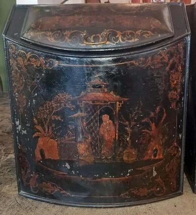 Henry Troemner Pair of 19th Century American Henry Troemner Philadephia Pa Chinoiserie Tea Bins