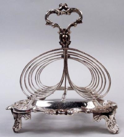 Henry Wilkinson Antique English Victorian Sterling Silver Toast Rack 1840