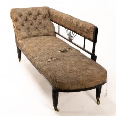 Henry William Batley H W Batley attributed An Anglo Japanese Ebonised Chaise Lounge or Day Bed