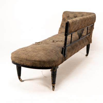 Henry William Batley H W Batley attributed An Anglo Japanese Ebonised Chaise Lounge or Day Bed