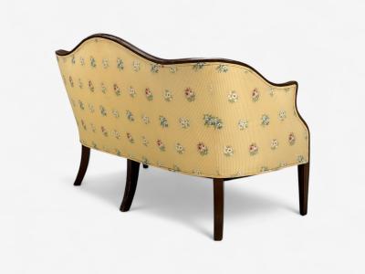 Hepplewhite Style Mahogany Scalamandre Upholstery Loveseat 1930s