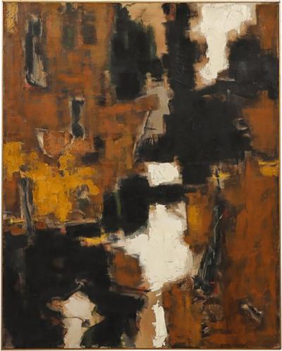 Herbert MacDonald Modernist Untitled Color Field Oil Painting in Earth Tones by Herbert MacDonald