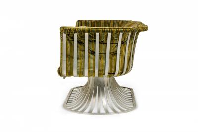 Herbert Saiger Herbert Saiger for Lee L Woodard Sons Aluminum Upholstered Settee