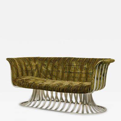 Herbert Saiger Herbert Saiger for Lee L Woodard Sons Aluminum Upholstered Settee