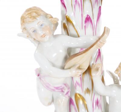 Herend Hungarian Hand Painted Gilt Decorated Five Arms Tableware Candelabra