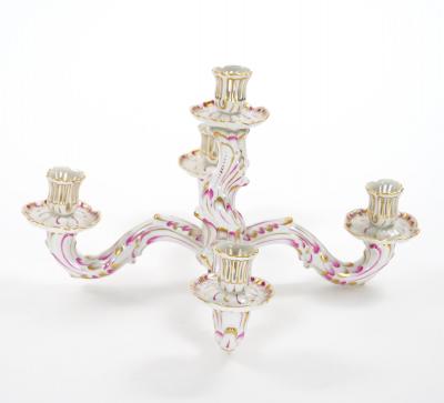 Herend Hungarian Hand Painted Gilt Decorated Five Arms Tableware Candelabra