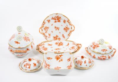 Herend Porcelain Herend Hungarian Hand Painted Gilt Decorated Dinner Set 12 People