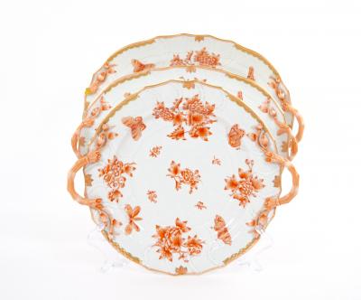 Herend Porcelain Herend Hungarian Hand Painted Gilt Decorated Dinner Set 12 People