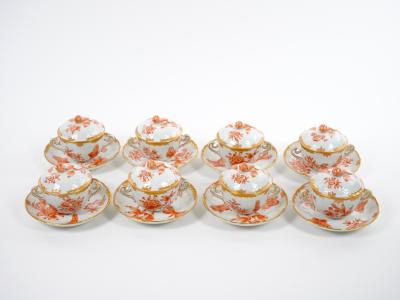 Herend Porcelain Herend Hungarian Porcelain Covered Pot De Creme Service 12 People