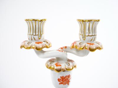 Herend Porcelain Herend Porcelain Tableware Two Light Candelabras Set Of Three