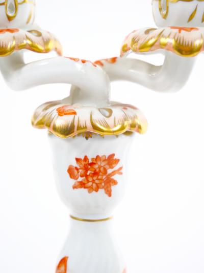 Herend Porcelain Herend Porcelain Tableware Two Light Candelabras Set Of Three