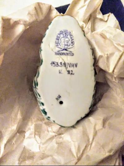 Herend Porcelain Herend of Hungary Hand Painted Rabbit with 24k Gold Accents