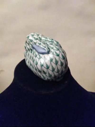 Herend Porcelain Herend of Hungary Hand Painted Rabbit with 24k Gold Accents