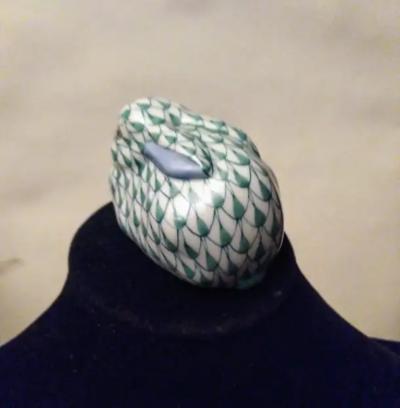 Herend Porcelain Herend of Hungary Hand Painted Rabbit with 24k Gold Accents