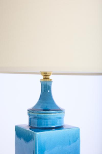 Herman A K hler Blue Ceramic Table Lamp by Herman A K hler