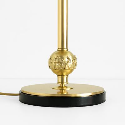 Herman Bergman Konstgjuteri Herman Bergman Swedish Art Deco Swedish Grace Polished Brass Column Lamp