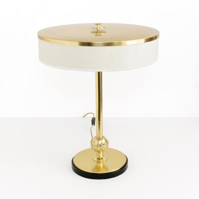 Herman Bergman Konstgjuteri Herman Bergman Swedish Art Deco Swedish Grace Polished Brass Column Lamp