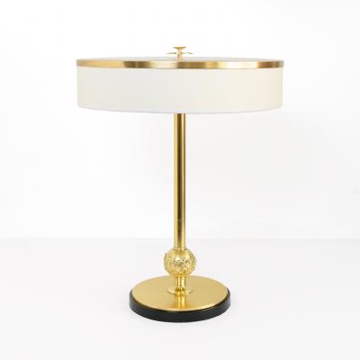 Herman Bergman Konstgjuteri Herman Bergman Swedish Art Deco Swedish Grace Polished Brass Column Lamp