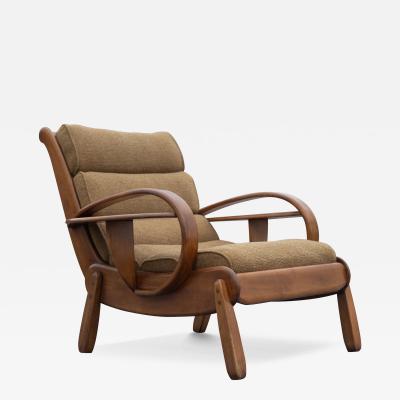 Herman DeVries Herman De Vries for Cushman Wide Paddle Lounge Chair Solid Maple Brown 1940s