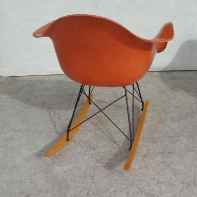 Herman Miller 1 Herman Miller Orange Shell Fiberglass RAR Rocker by Eames