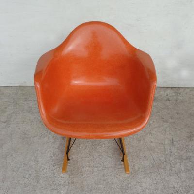 Herman Miller 1 Herman Miller Orange Shell Fiberglass RAR Rocker by Eames