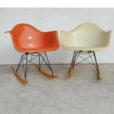 Herman Miller 1 Herman Miller Parchment Shell Fiberglass RAR Rocker by Eames