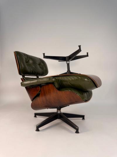 Herman Miller 1st Generation Eames Lounge Chair in Rosewood with New Moss Green Leather
