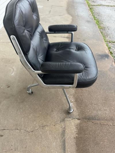 Herman Miller Eames Time Life Chair in Black Leather by Herman Miller