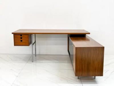 Herman Miller Early George Nelson Eog Executive Desk with Return for Herman Miller 1950s
