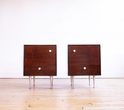 Herman Miller Pair of 1950s George Nelson Rosewood Nightstands for Herman Miller
