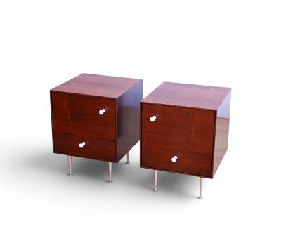 Herman Miller Pair of 1950s George Nelson Rosewood Nightstands for Herman Miller