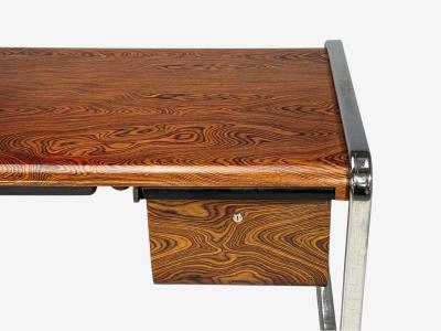 Herman Miller Peter Protzman Unique Writing Desk Zebrawood Chrome USA 1970s